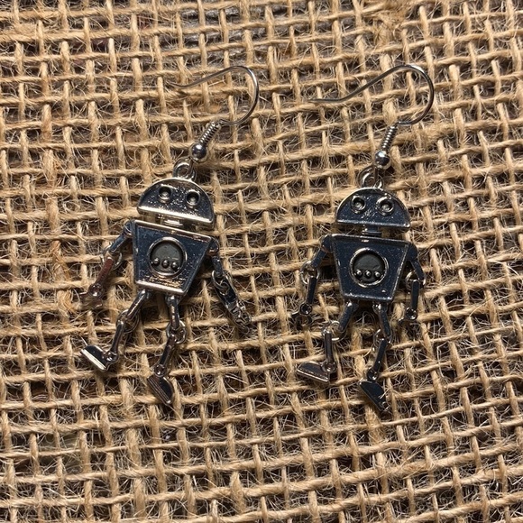 Nwt Handmade Robot Earrings - Picture 1 of 1